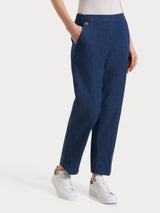 Jeans a gamba dritta con tasche in Super Light Denim Viola Donna - Ragno