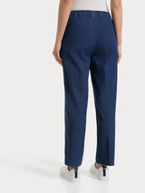 Jeans a gamba dritta con tasche in Super Light Denim Viola Donna - Ragno