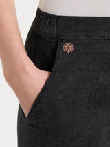 Jeans a gamba dritta con tasche in Super Light Denim Neri Donna - Ragno