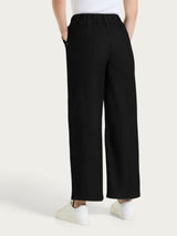 Jeans ampio alla caviglia con tasche e vita piatta in Light Denim Neri Donna - Ragno