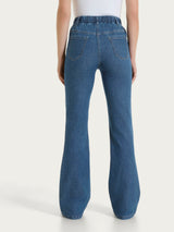 Jeans flare con tasche e vita piatta in Light Denim Blu Donna - Ragno