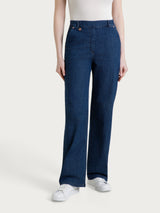 Jeans ampio con tasche in Light Denim Blu Donna - Ragno