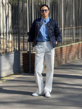 Jeans ampio con tasche in Light Denim Bianchi Donna - Ragno