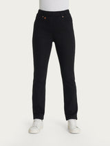 Jeans a gamba dritta con tasche e vita piatta in Light Denim Neri Donna - Ragno