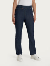 Jeans a gamba dritta con tasche e vita piatta in Light Denim Viola Donna - Ragno