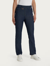 Jeans a gamba dritta con tasche e vita piatta in Light Denim Viola Donna - Ragno