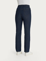 Jeans a gamba dritta con tasche e vita piatta in Light Denim Viola Donna - Ragno