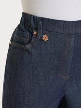 Jeans a 5 tasche con vita piatta in Light Denim  Viola Donna - Ragno