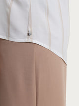 Blusa a righe spaziate e manica corta in EcoSeta Bianchi Donna - Ragno