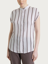 Camisa marrón de manga corta a rayas espaciadas Ecoseta - Ragno