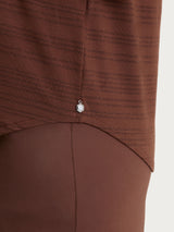 Maglietta con righe orizzontali alternate in Viscosa Summer e Lurex Marroni Donna - Ragno