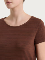 Maglietta con righe orizzontali alternate in Viscosa Summer e Lurex Marroni Donna - Ragno