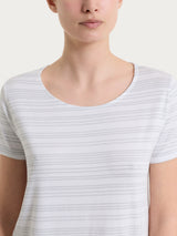 Maglietta con righe orizzontali alternate in Viscosa Summer e Lurex Bianchi Donna - Ragno