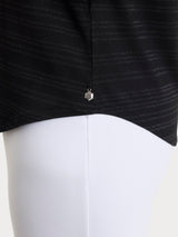 Maglietta con righe orizzontali alternate in Viscosa Summer e Lurex Neri Donna - Ragno