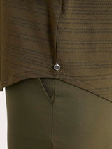 Maglietta con scollo a V e righe orizzontali alternate in Viscosa Summer Verdi Donna - Ragno