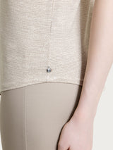 Maglietta girocollo con stampa in jersey di viscosa crêpe Bianchi Donna - Ragno