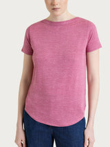 Maglietta girocollo con stampa in jersey di viscosa crêpe Rosa Donna - Ragno