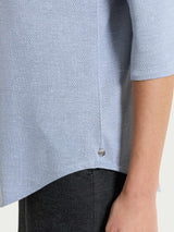 Maglietta con stampa e scollo a barchetta in jersey di viscosa crêpe Azzurri Donna - Ragno