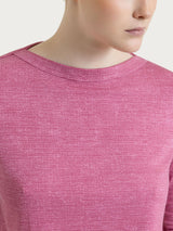 Maglietta con stampa e scollo a barchetta in jersey di viscosa crêpe Rosa Donna - Ragno