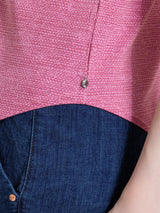 Maglietta con stampa e scollo a barchetta in jersey di viscosa crêpe Rosa Donna - Ragno