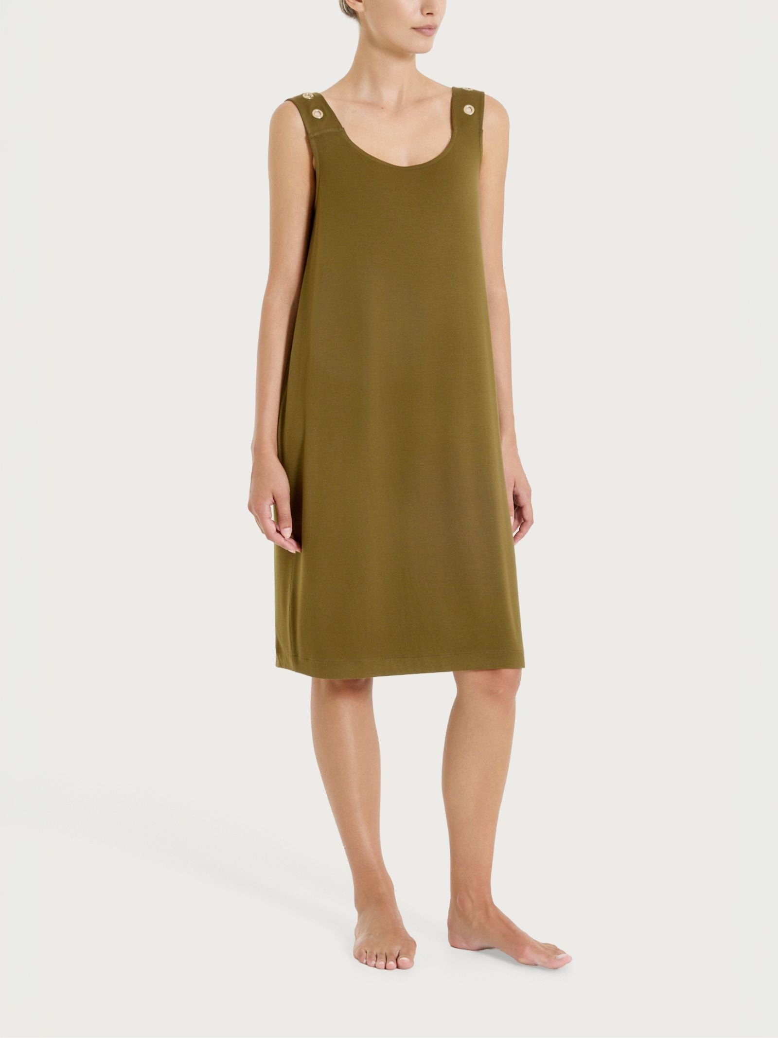 Abito Smanicato con occhielli in Viscosa Summer  Verdi Donna - Ragno