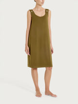 Abito Smanicato con occhielli in Viscosa Summer  Verdi Donna - Ragno