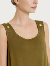 Abito Smanicato con occhielli in Viscosa Summer  Verdi Donna - Ragno