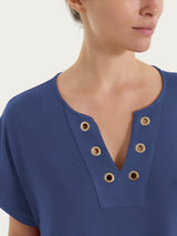 Abito con occhielli in Viscosa Summer  Blu Donna - Ragno
