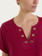 Abito con occhielli in Viscosa Summer  Rossi Donna - Ragno