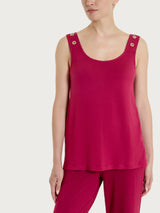 Top a spalla larga con occhielli in Viscosa Summer  Rossi Donna - Ragno