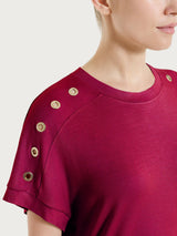 Maglietta girocollo con occhielli in Viscosa Summer  Rossi Donna - Ragno