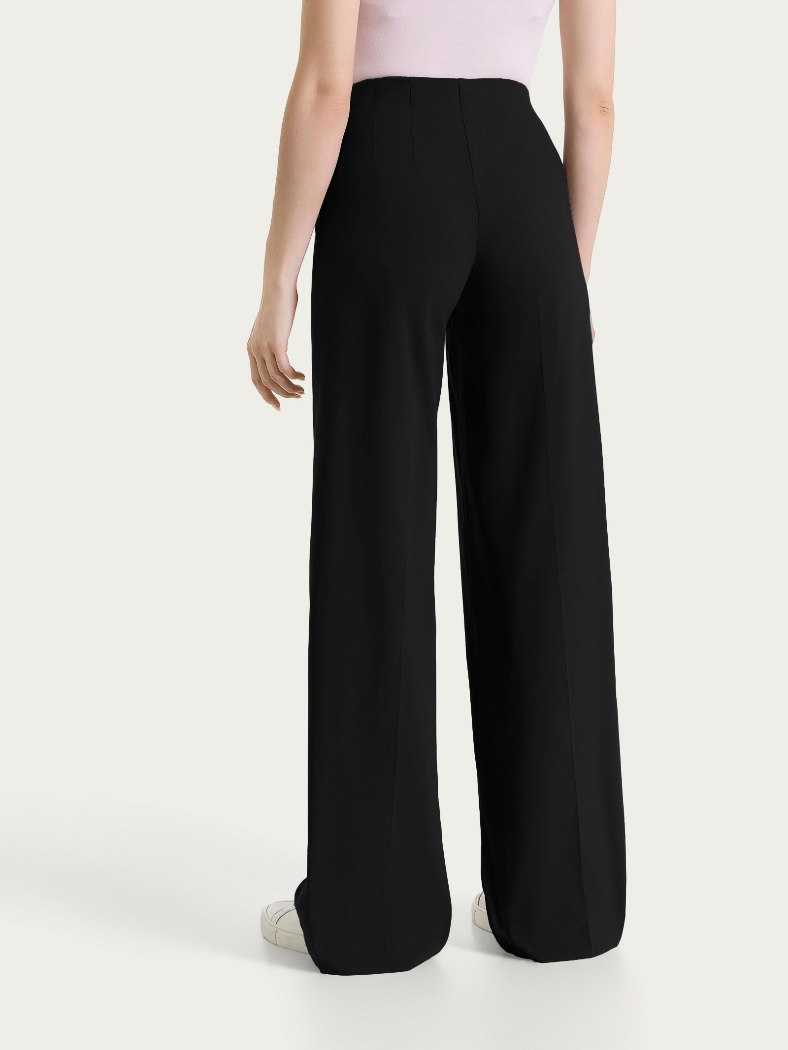 Pantalone a palazzo leggero in Super Fresh Neri Donna - Ragno