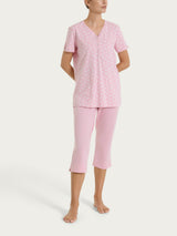 Pigiama pinocchietto in fantasia in Jersey di cotone 40-50 Rosa Donna - Ragno