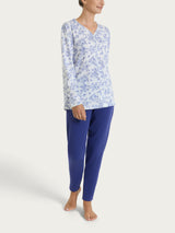 Pigiama aperto in fantasia in Jersey di cotone 52-56 Bianchi Donna - Ragno