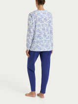 Pigiama aperto in fantasia in Jersey di cotone 52-56 Bianchi Donna - Ragno