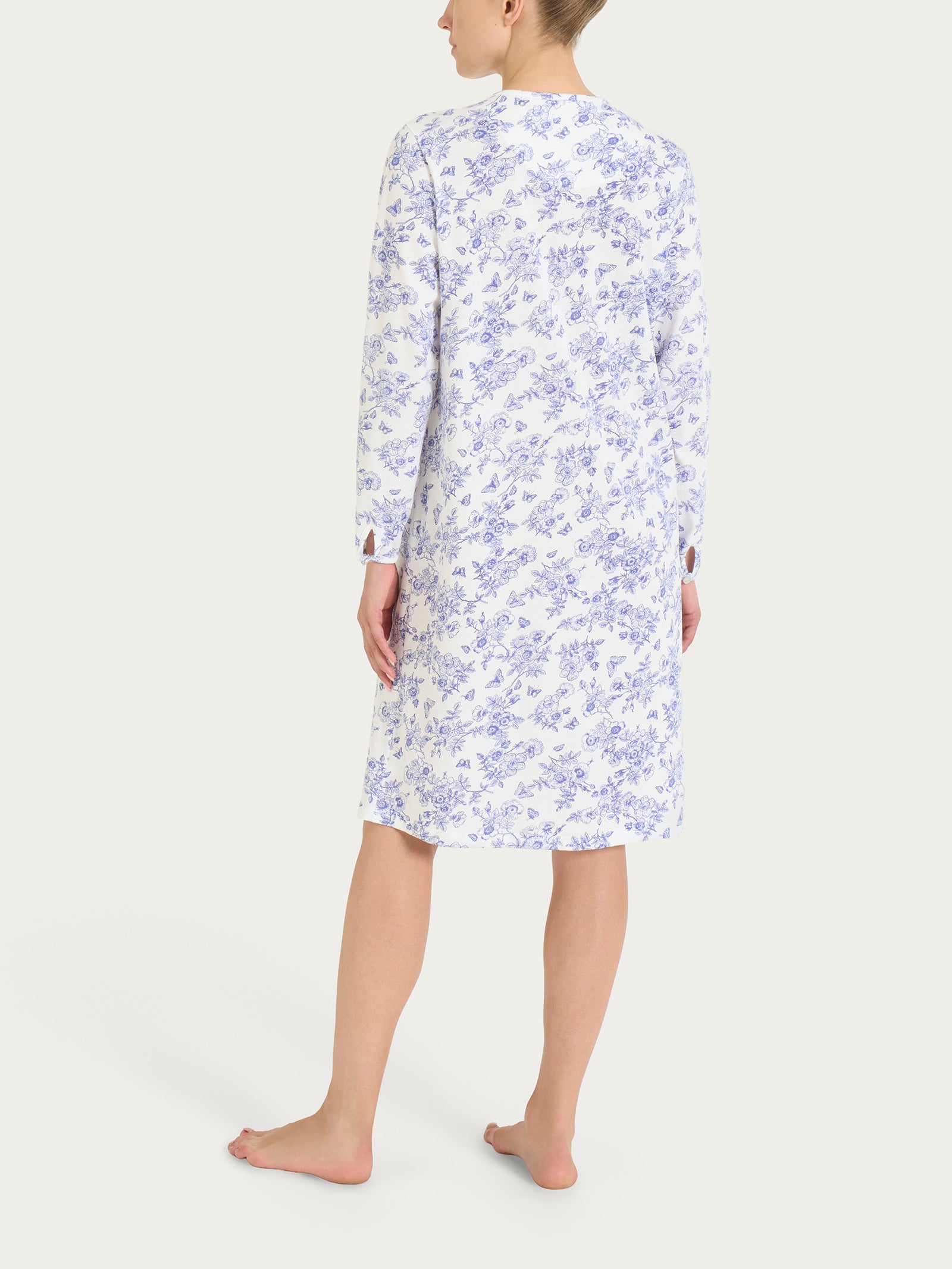 Camicia da notte con manica lunga in Jersey di cotone 52-56 Bianchi Donna - Ragno