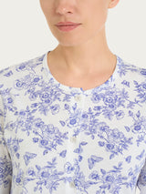 Camicia da notte con manica lunga in Jersey di cotone 40-50 Bianchi Donna - Ragno