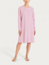 Camicia da notte con manica lunga in Jersey di cotone 40-50 Rosa Donna - Ragno