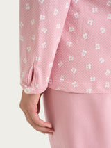 Pigiama in fantasia con collo a serafino in Jersey di cotone 52-56 Rosa Donna - Ragno