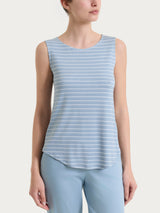 Top a righe con spalla larga in Summer Light Piquet Azzurri Donna - Ragno