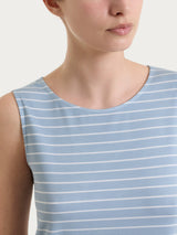 Top a righe con spalla larga in Summer Light Piquet Azzurri Donna - Ragno