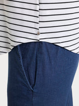 Striped serape neck t-shirt in Summer Light Piquet Bianco Women's - Ragno