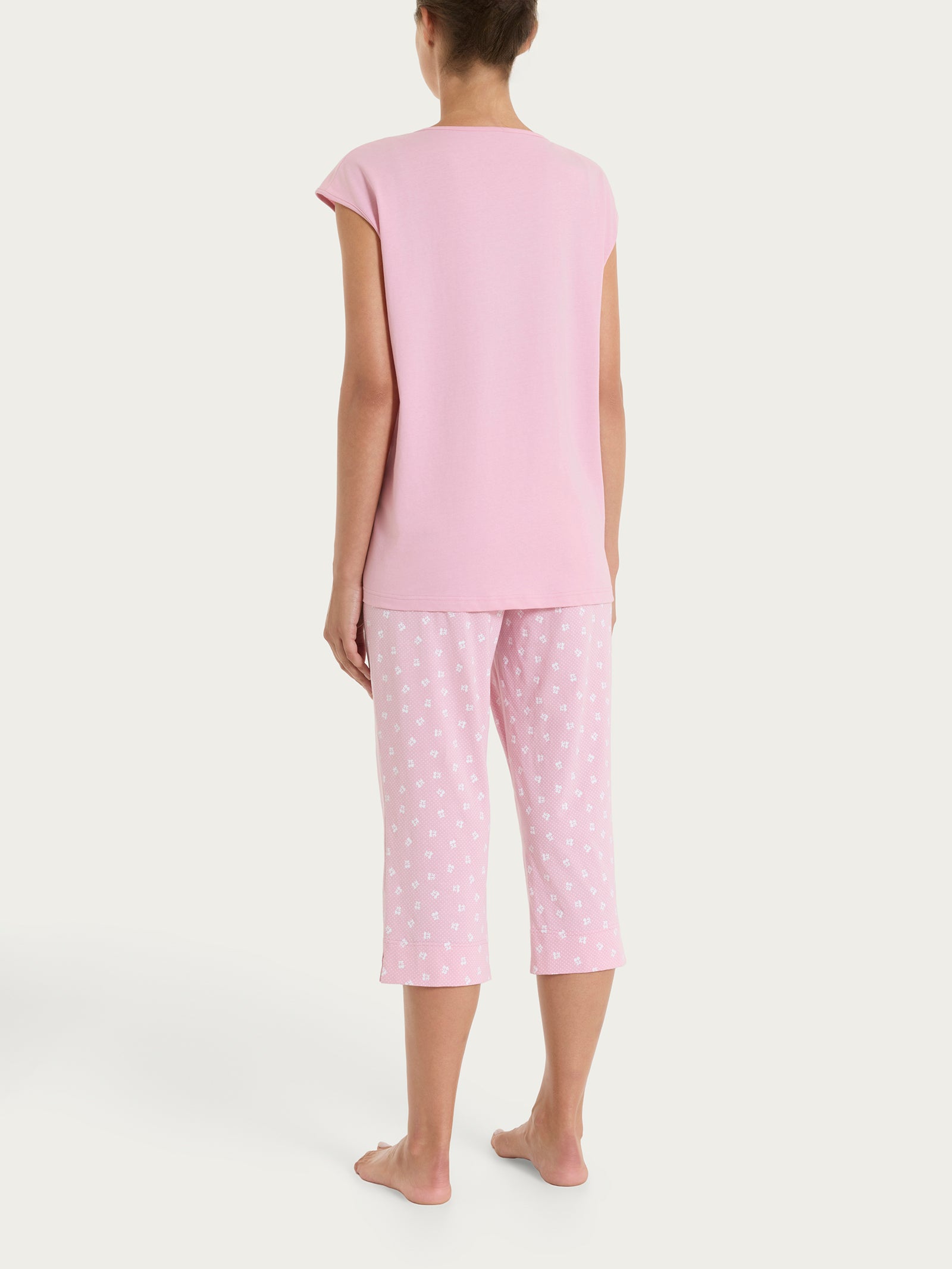 Pigiama pinocchietto con stampe in Jersey di Cotone Rosa Donna - Ragno