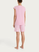 Pigiama corto con stampe in Jersey di Cotone Rosa Donna - Ragno