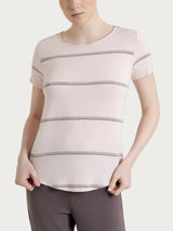 Maglietta a righe in Viscosa Summer e Lurex Rosa Donna - Ragno