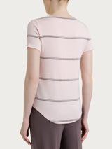 Maglietta a righe in Viscosa Summer e Lurex Rosa Donna - Ragno