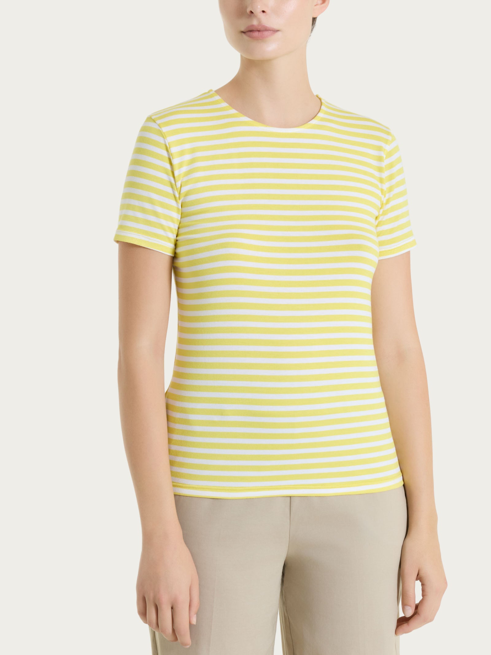 Maglietta skinny a righe in Viscosa Summer Gialli Donna - Ragno