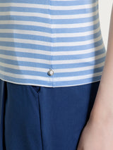 Maglietta skinny a righe in Viscosa Summer Azzurri Donna - Ragno