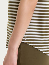 Maglietta girocollo a righe in Viscosa Summer Verdi Donna - Ragno