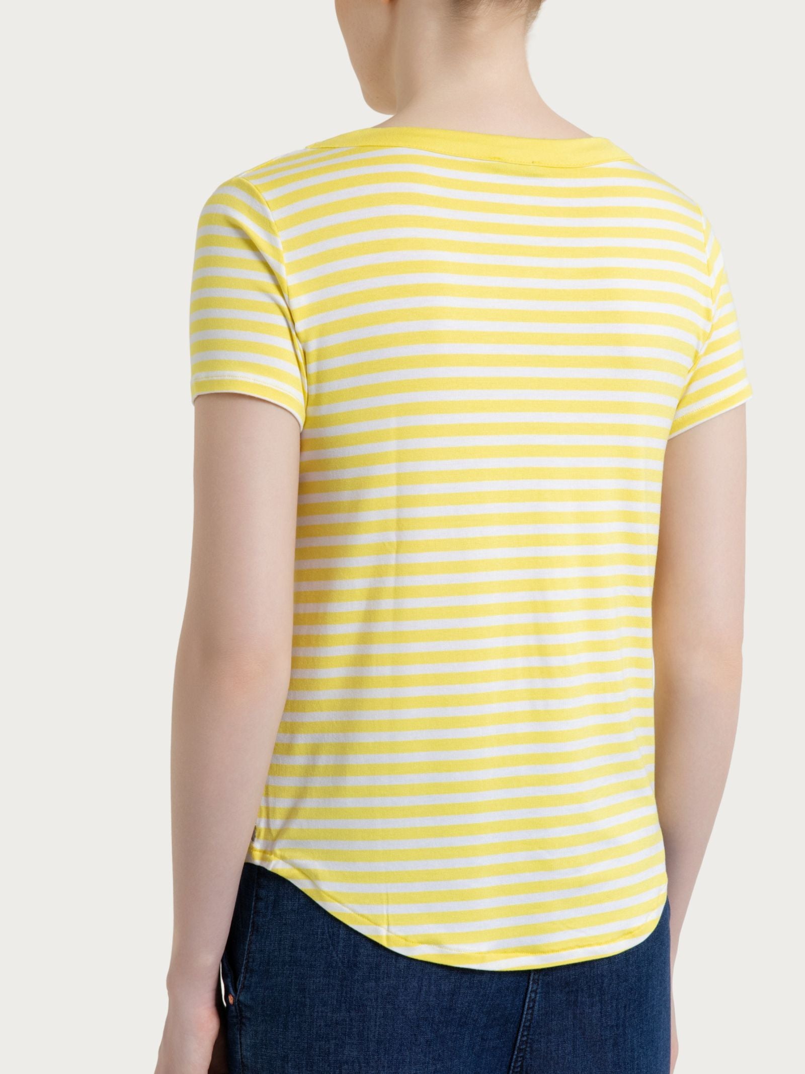Maglietta girocollo a righe in Viscosa Summer Gialli Donna - Ragno
